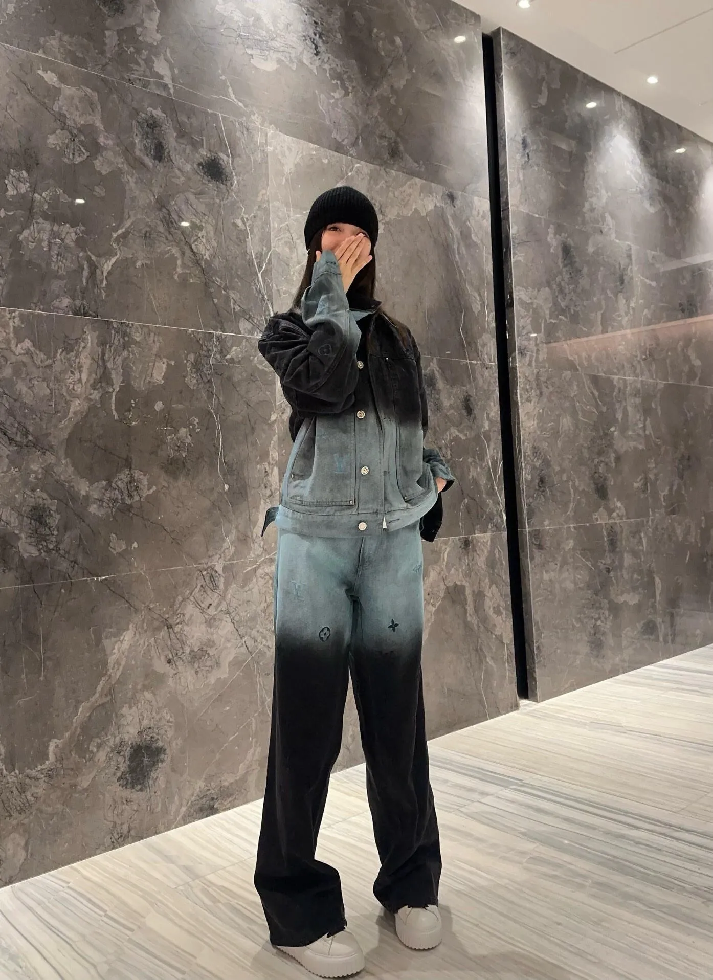 Louis Vuitton/Louis Vuitton Louis Vuitton presbyopic gradient embroidered jeans